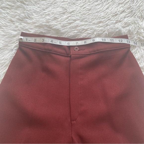 Vintage 60s Levi Strauss & Co Pants Trousers High Waisted Burgundy Maroon Mod - Picture 4 of 11